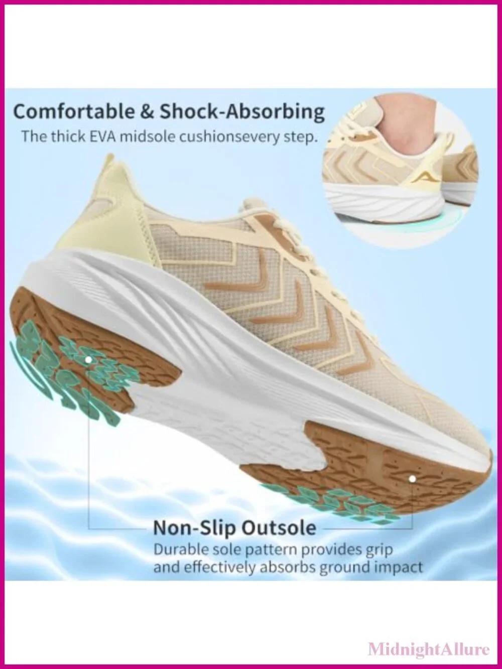 Women's Breathable Mesh Tennis Shoes Non Slip Walking Sneakers Athletic